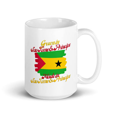 Grown in Sao Tome and Principe Made in Sao Tome and Principe White glossy mug