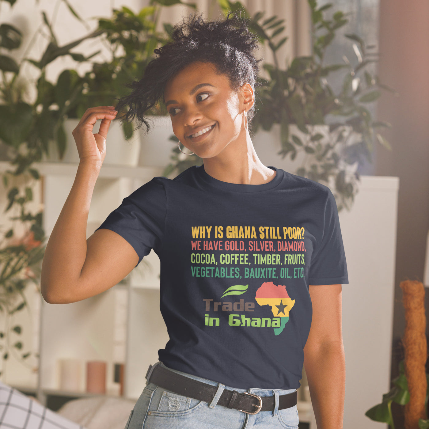 WHY IS GHANA POOR - TRADE IN GHANA SHORT-SLEEVE UNISEX T-SHIRT