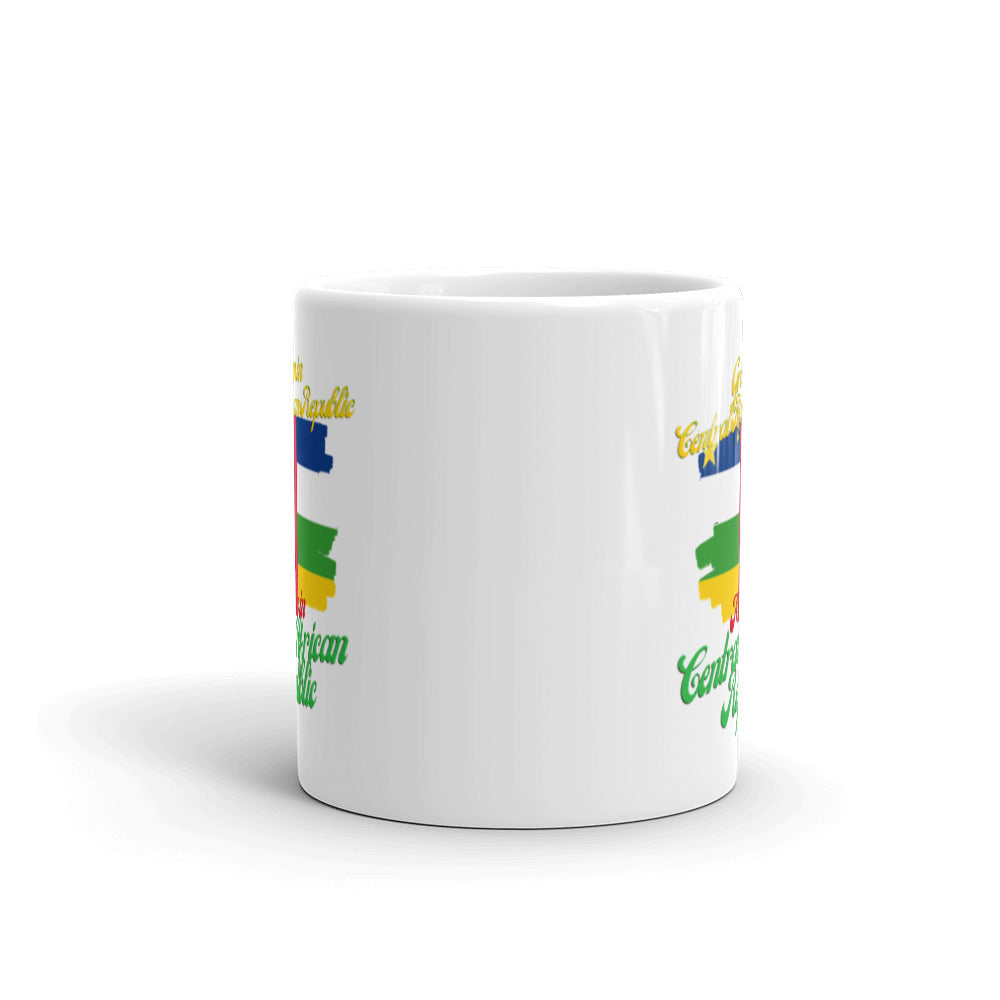 Grown in Central African Republic Made in Central African Republic White glossy mug