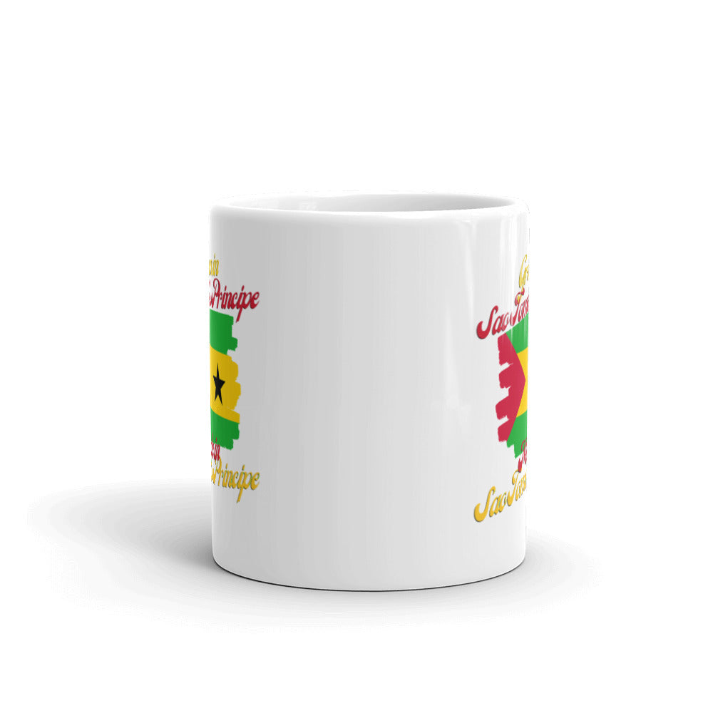 Grown in Sao Tome and Principe Made in Sao Tome and Principe White glossy mug