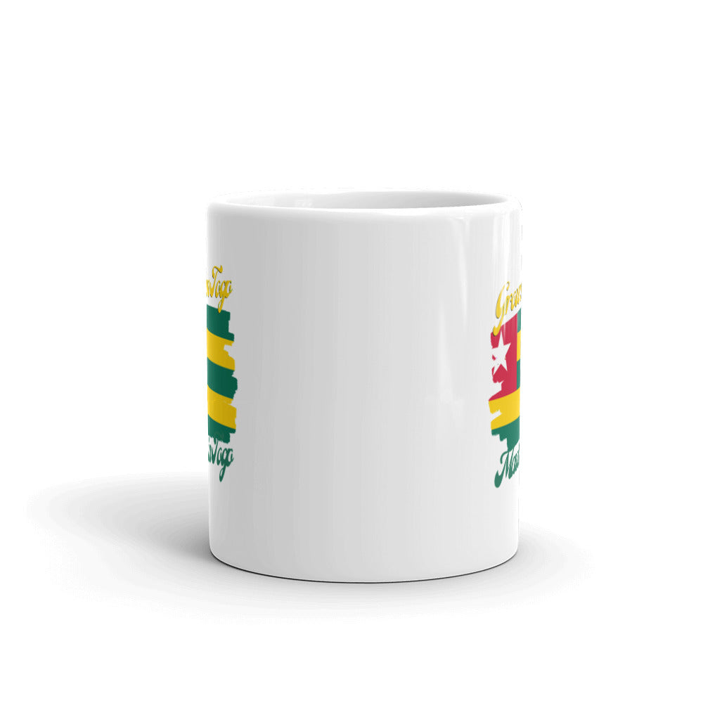 Grown in Togo Made in Togo White glossy mug