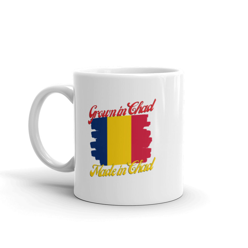 Grown in Chad Made in Chad White glossy mug