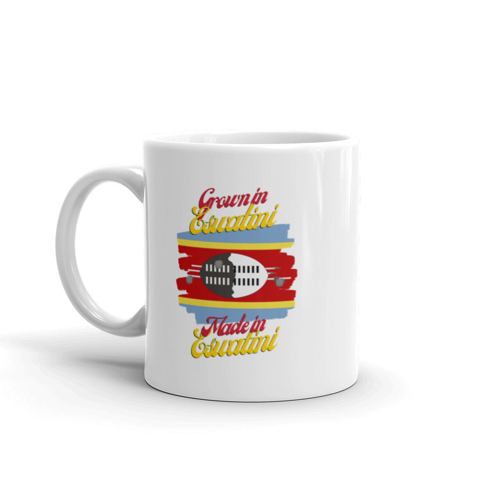 Grown in Eswatini Made in Eswatini White glossy mug
