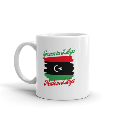 Grown in Libya Made in Libya White glossy mug