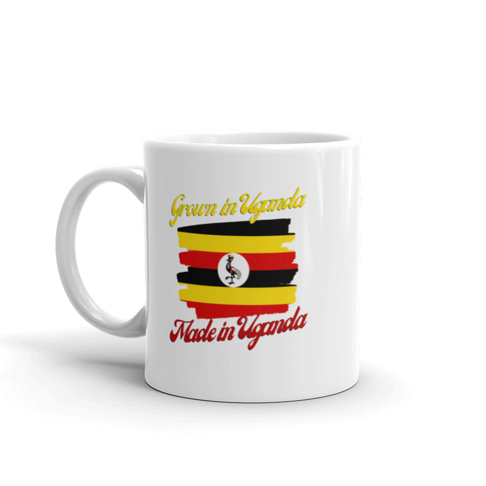 Grown in Uganda Made in Uganda White glossy mug