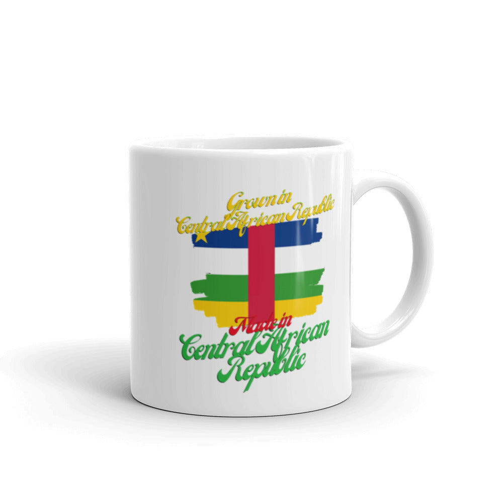 Grown in Central African Republic Made in Central African Republic White glossy mug