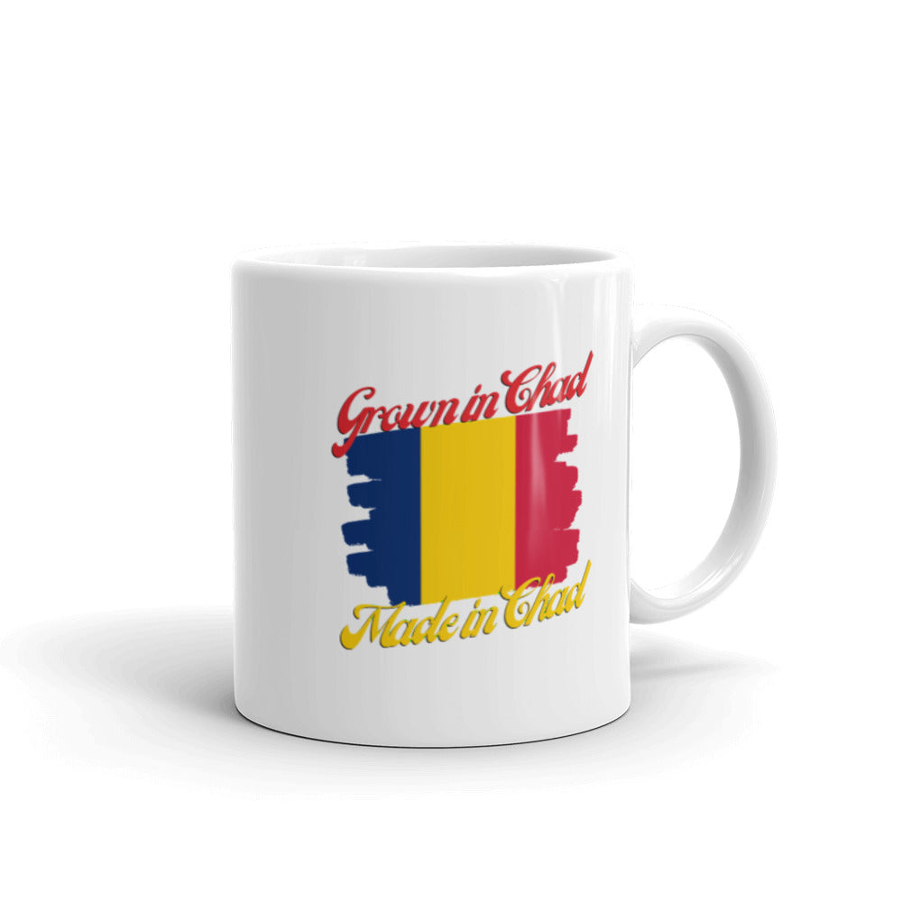 Grown in Chad Made in Chad White glossy mug