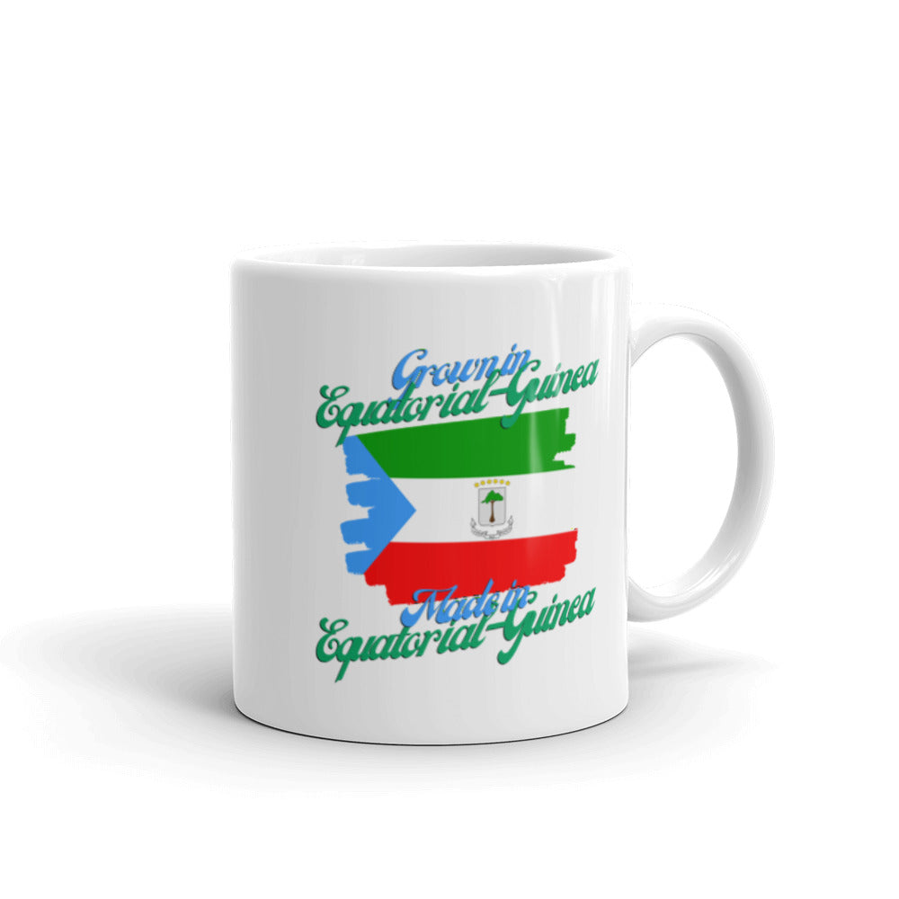 Grown in Equatorial Guinea Made in Equatorial Guinea White glossy mug