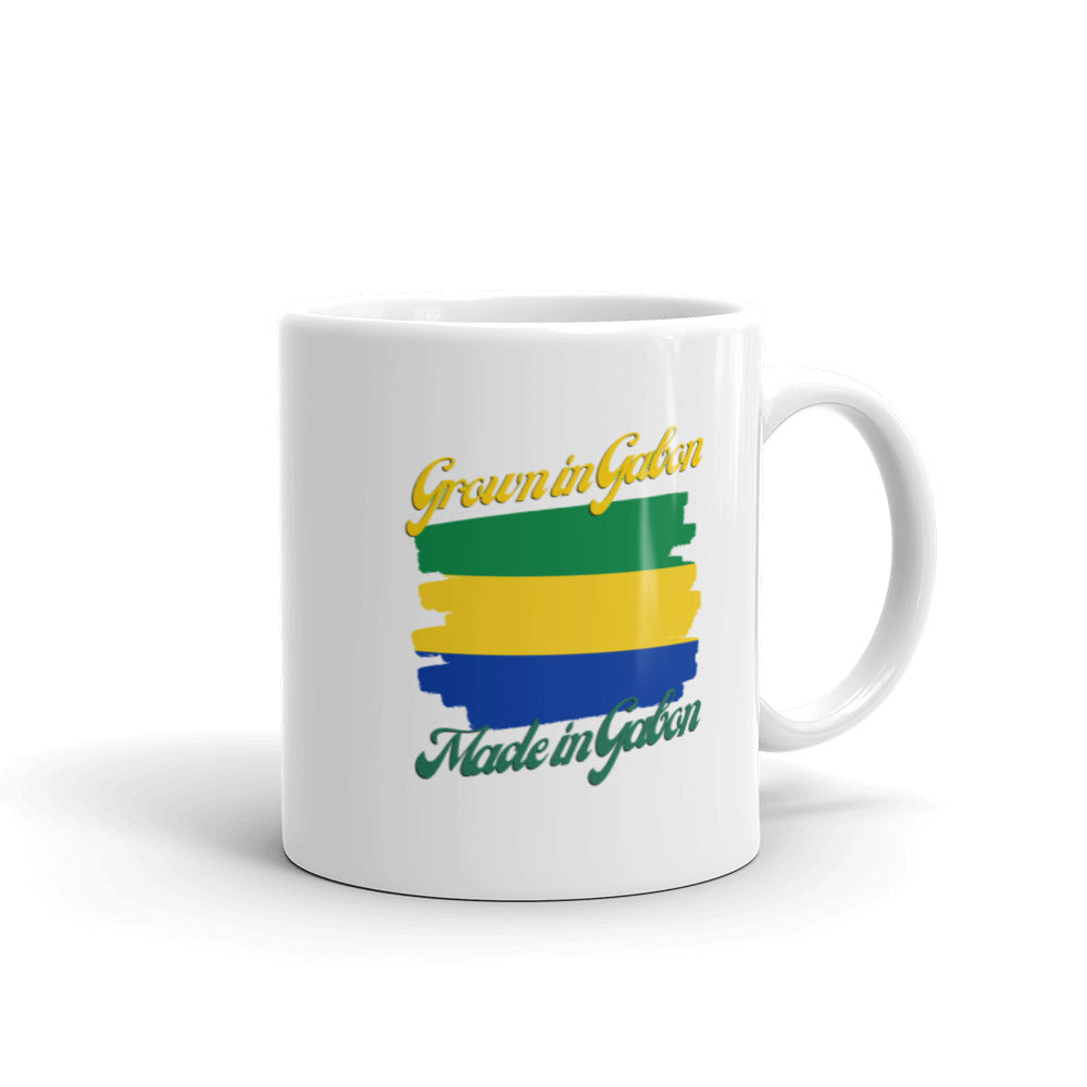 Grown in Gabon Made in Gabon White glossy mug