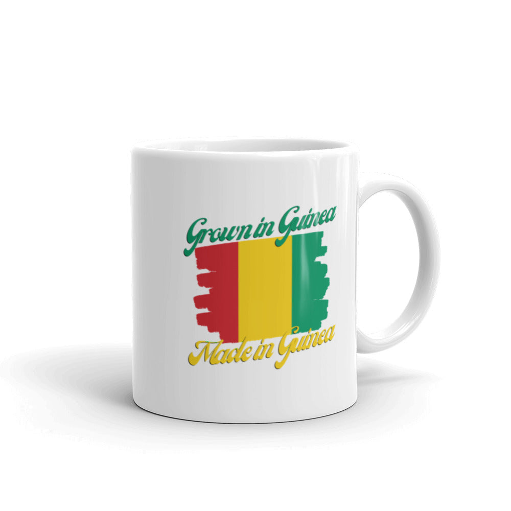 Grown in Guinea Made in Guinea White glossy mug