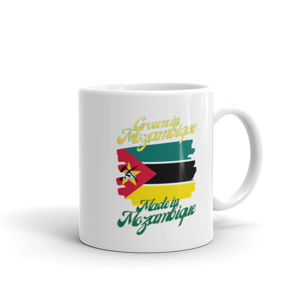 Grown in Mozambique Made in Mozambique White glossy mug