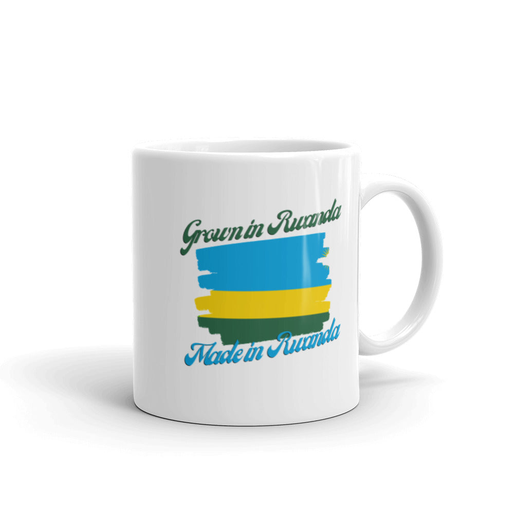 Grown in Rwanda Made in Rwanda White glossy mug