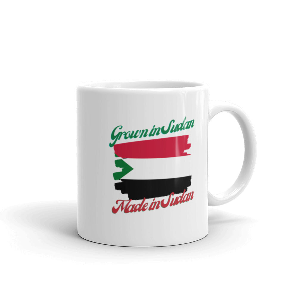 Grown in Sudan Made in Sudan White glossy mug