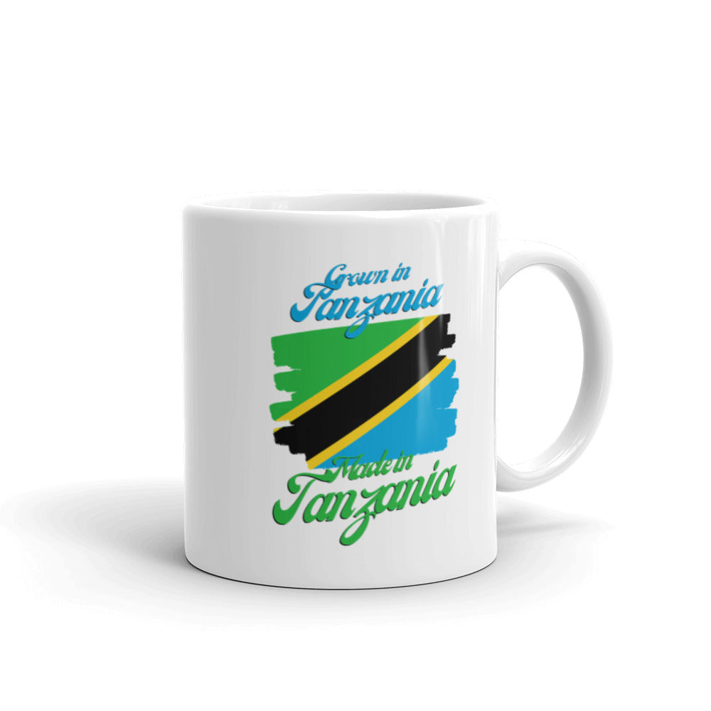 Grown in Tanzania Made in Tanzania White glossy mug