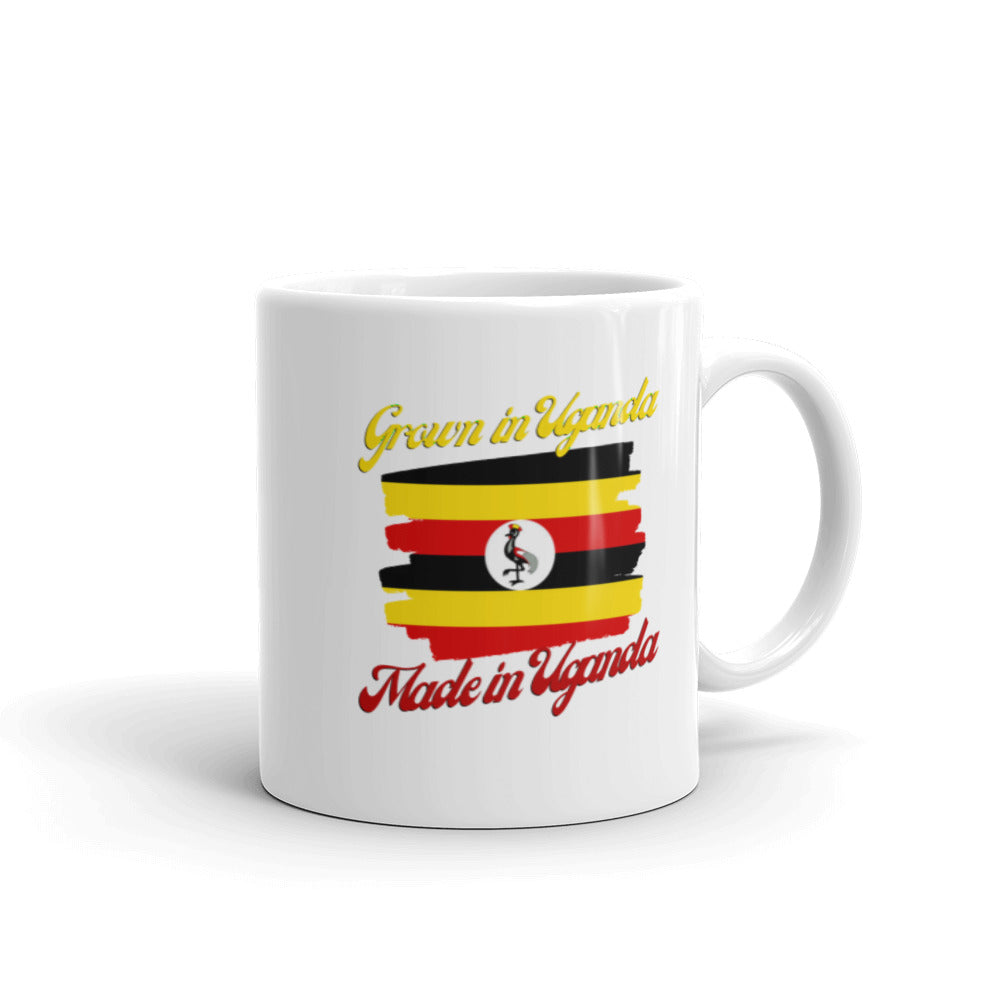 Grown in Uganda Made in Uganda White glossy mug