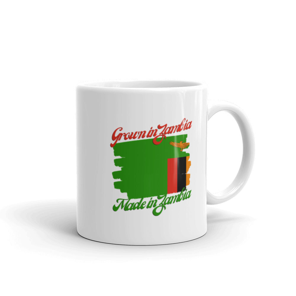 Grown in Zambia Made in Zambia White glossy mug