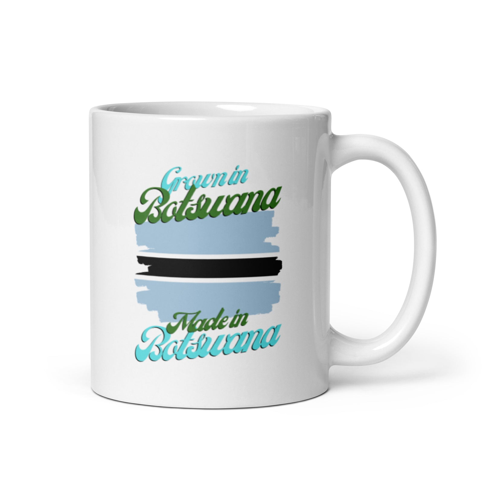 Grown in Botswana Made in Botswana White glossy mug