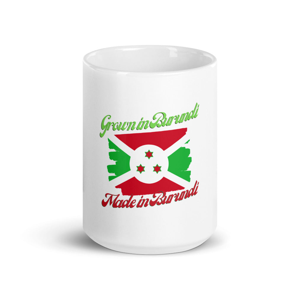 Grown in Burundi Made in Burundi White glossy mug