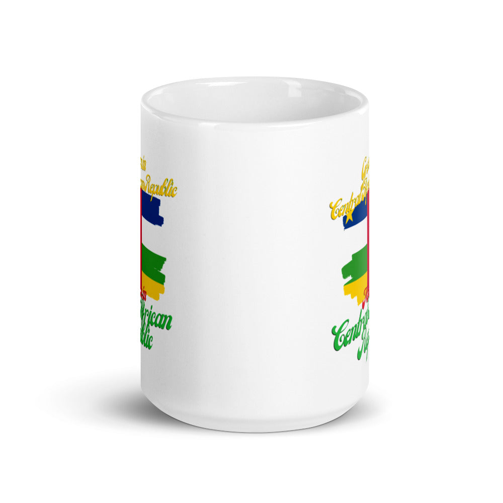Grown in Central African Republic Made in Central African Republic White glossy mug