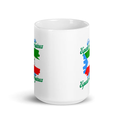 Grown in Equatorial Guinea Made in Equatorial Guinea White glossy mug