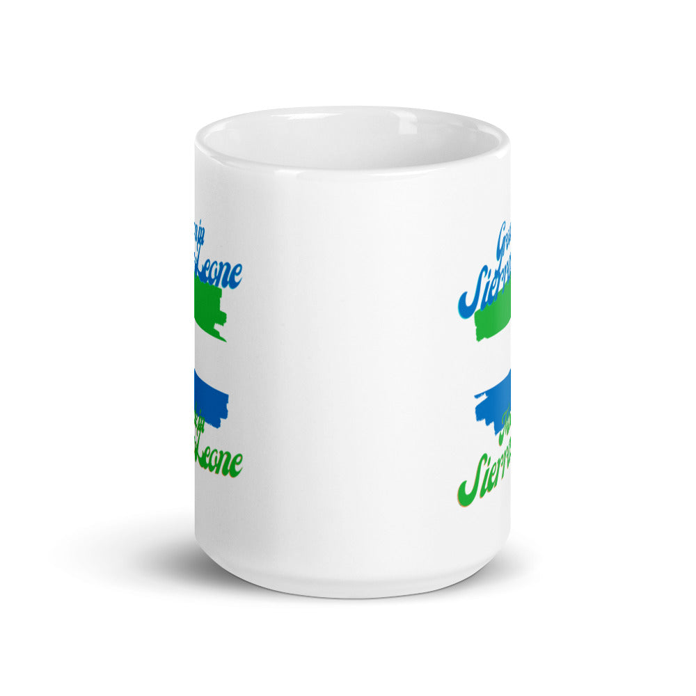 Grown in Sierra Leone Made in Sierra Leone White glossy mug