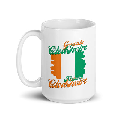Grown in Cote d'Ivoire Made in Cote d'Ivoire White glossy mug