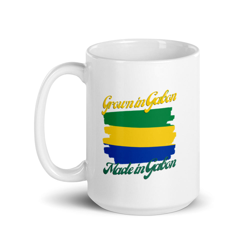 Grown in Gabon Made in Gabon White glossy mug