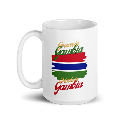 Grown in Gambia Made in Gambia White glossy mug