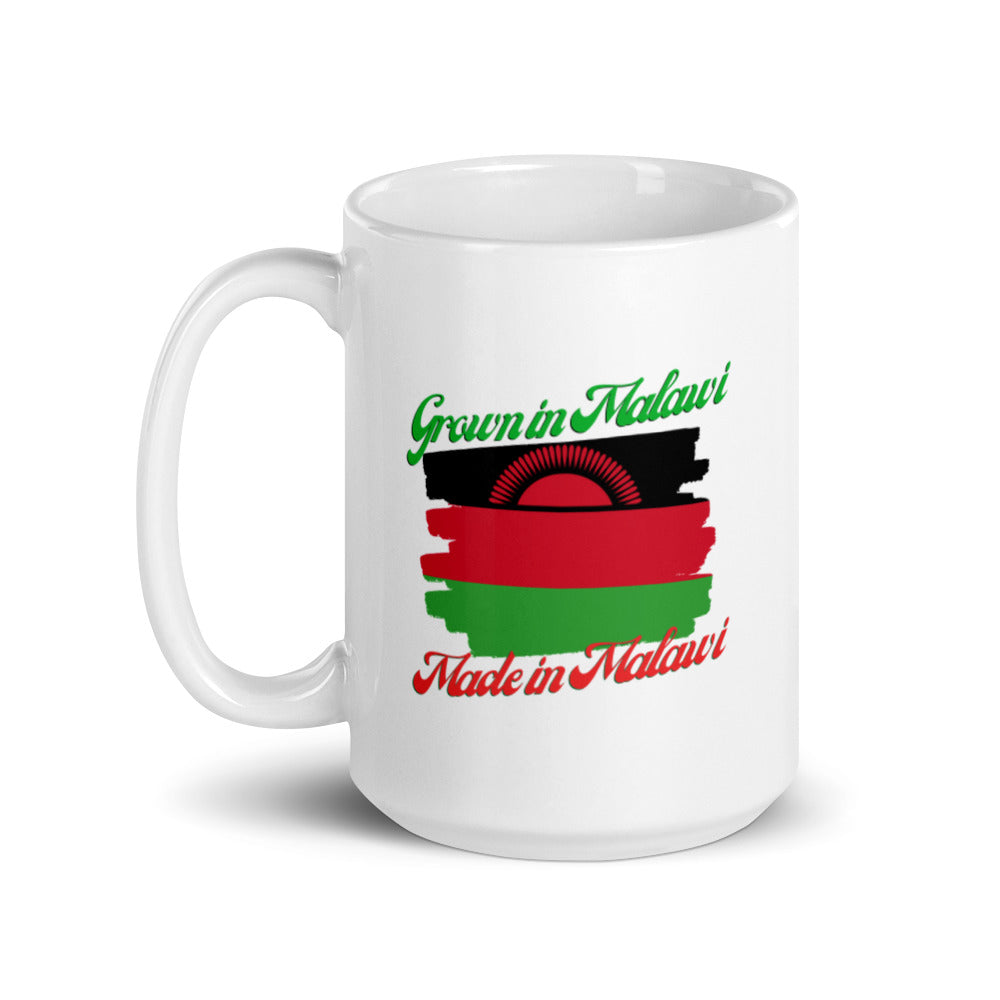 Grown in Malawi Made in Malawi White glossy mug