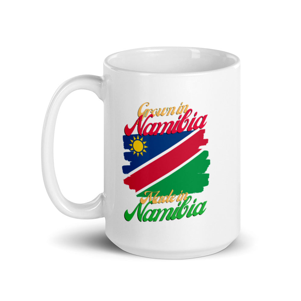Grown in Namibia Made in Namibia White glossy mug