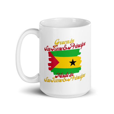Grown in Sao Tome and Principe Made in Sao Tome and Principe White glossy mug