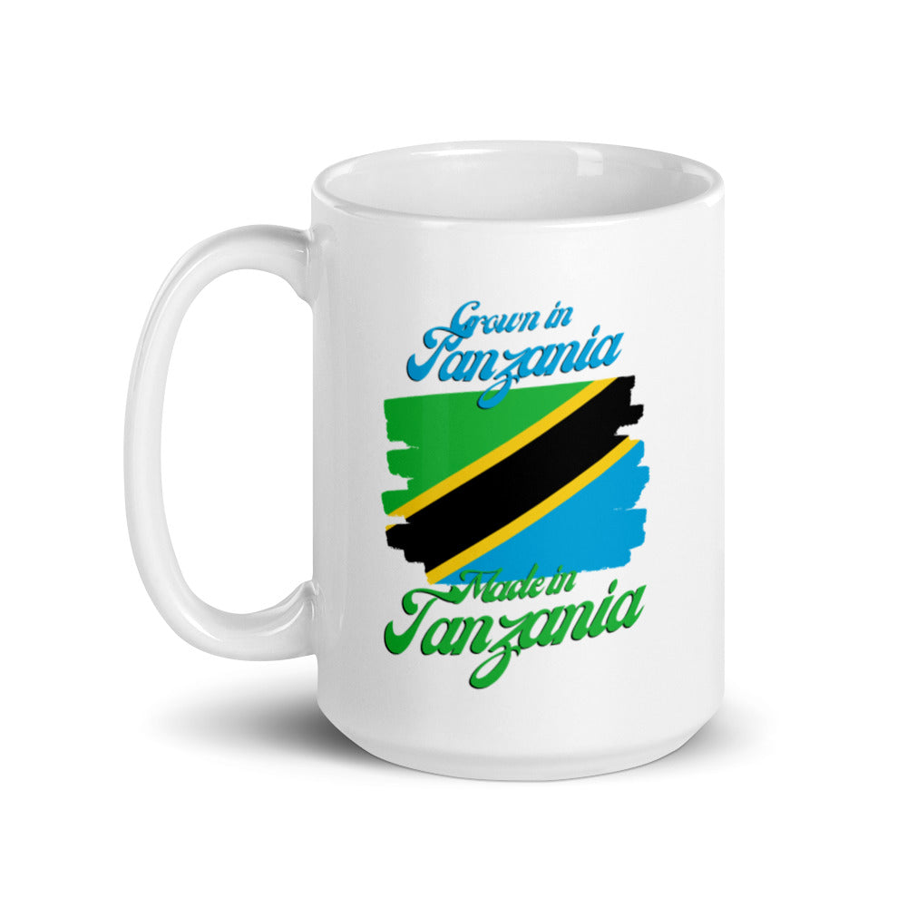 Grown in Tanzania Made in Tanzania White glossy mug
