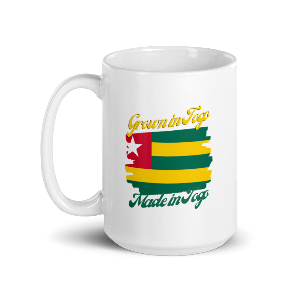 Grown in Togo Made in Togo White glossy mug