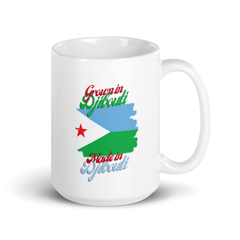 Grown in Djibouti Made in Djibouti White glossy mug