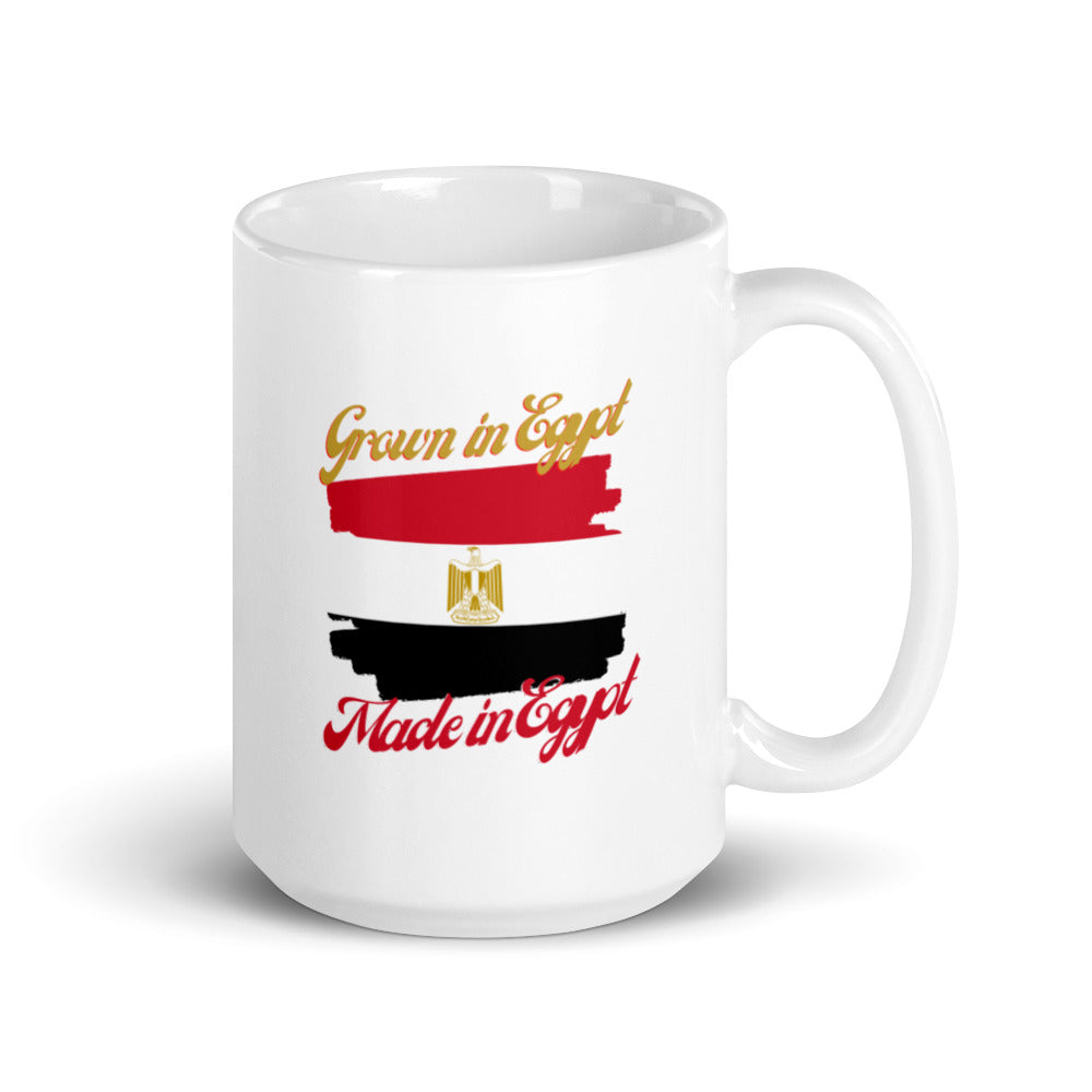 Grown in Egypt Made in Egypt White glossy mug