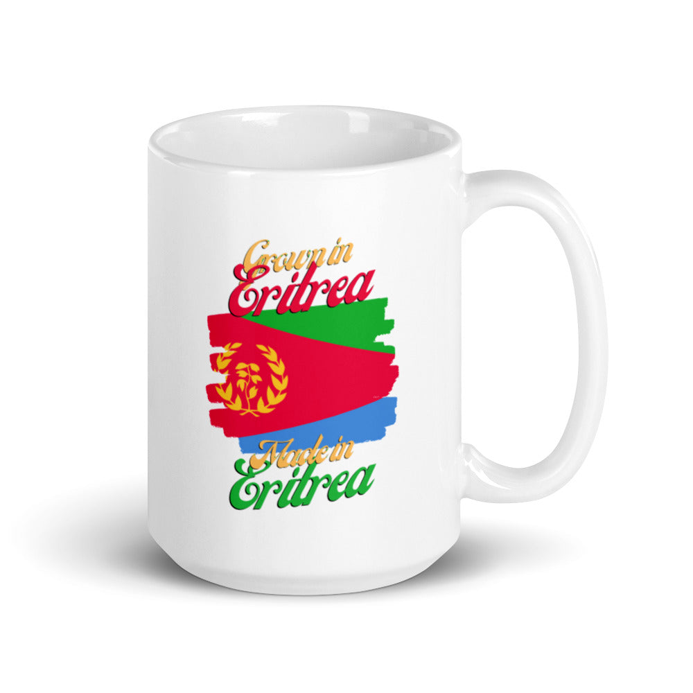 Grown in Eritrea Made in Eritrea White glossy mug
