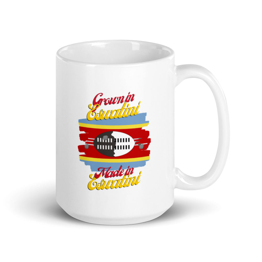 Grown in Eswatini Made in Eswatini White glossy mug