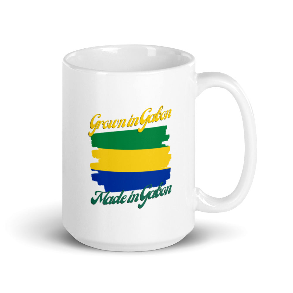 Grown in Gabon Made in Gabon White glossy mug