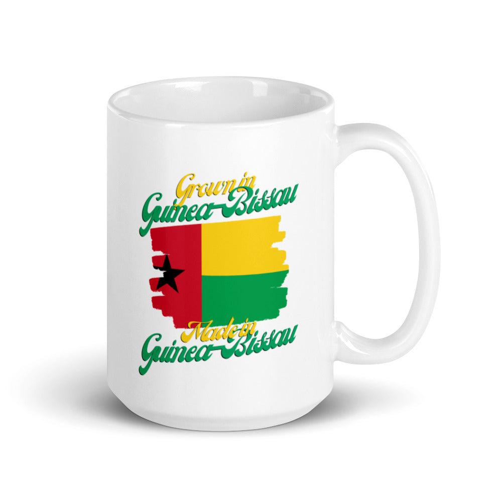 Grown in Guinea-Bissau Made in Guinea-Bissau White glossy mug