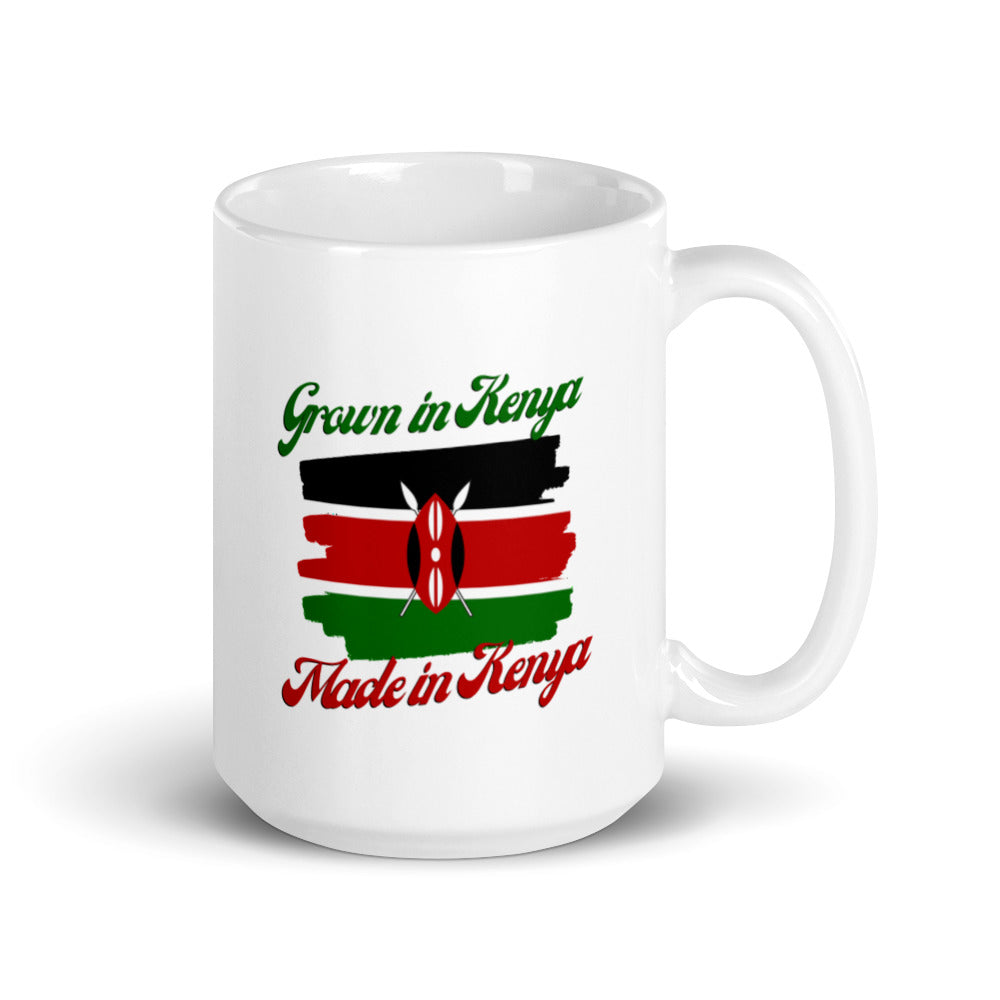 Grown in Kenya Made in Kenya White glossy mug