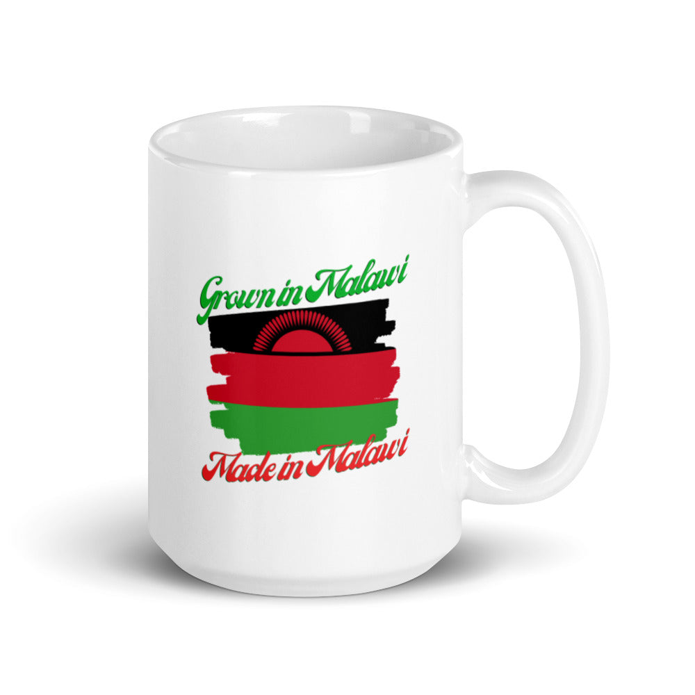 Grown in Malawi Made in Malawi White glossy mug