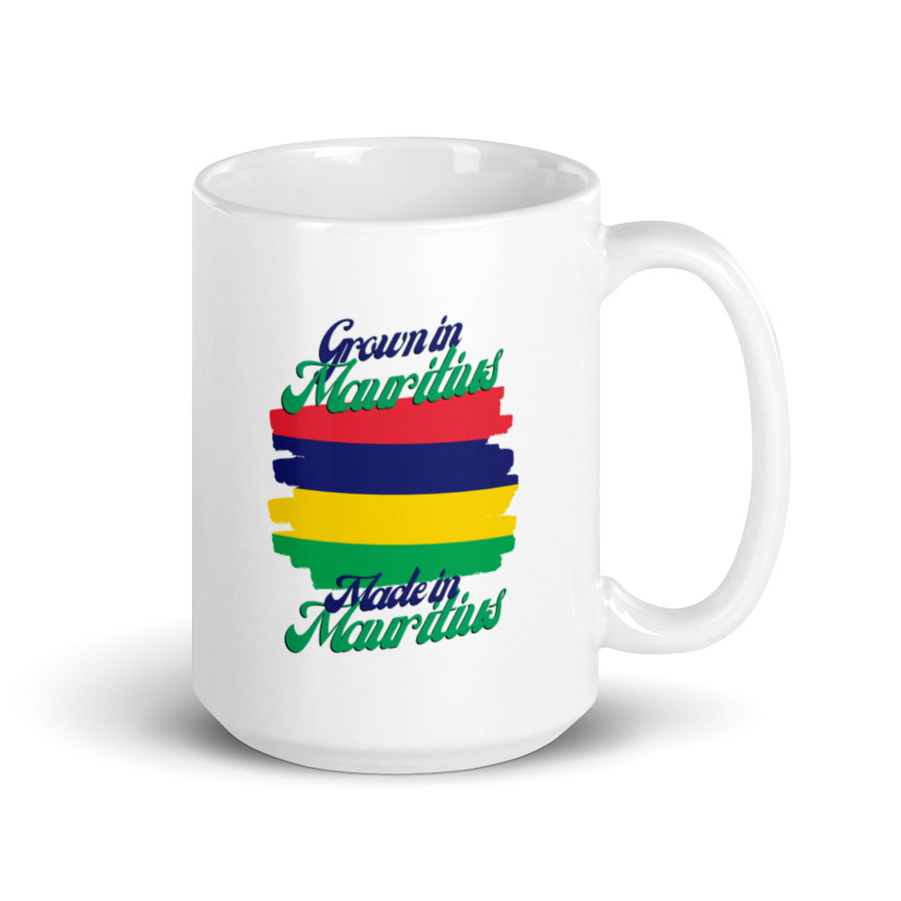 Grown in Mauritius Made in Mauritius White glossy mug