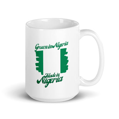 Grown in Nigeria Made in Nigeria White glossy mug