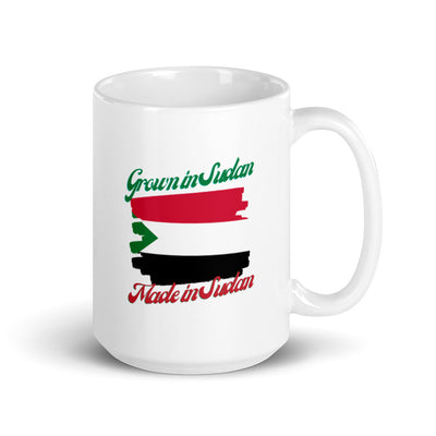 Grown in Sudan Made in Sudan White glossy mug