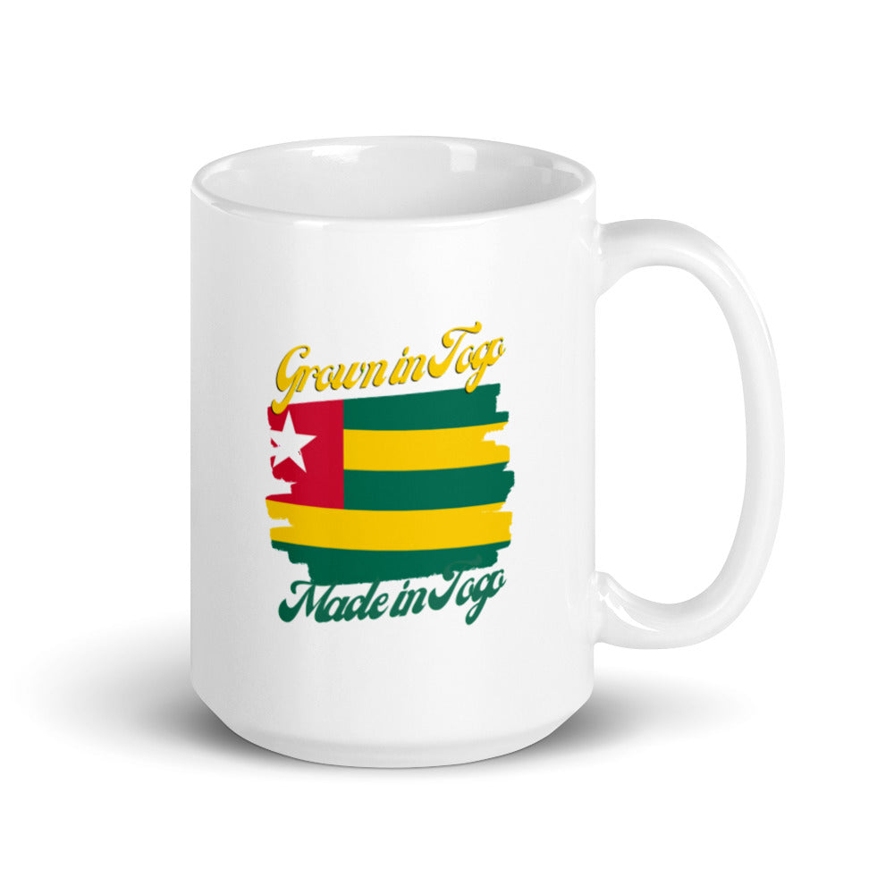 Grown in Togo Made in Togo White glossy mug