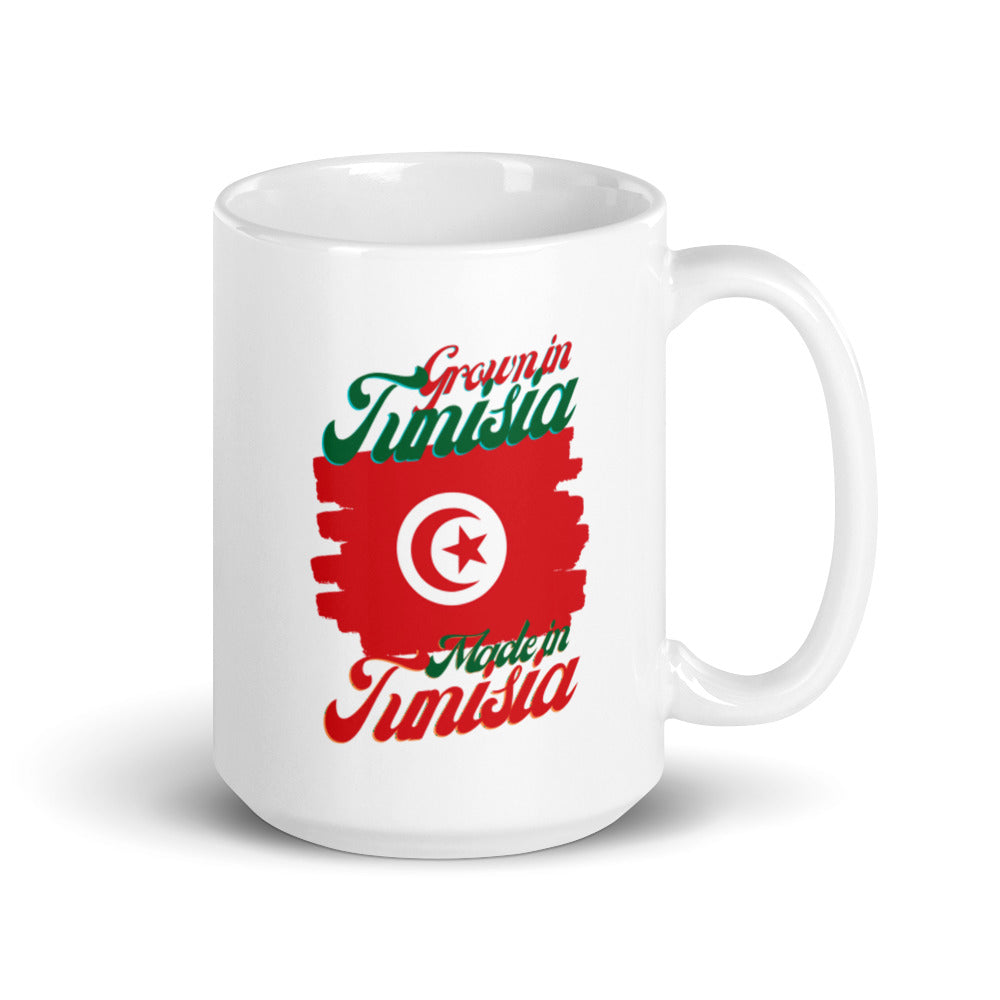 Grown in Tunisia Made in Tunisia White glossy mug
