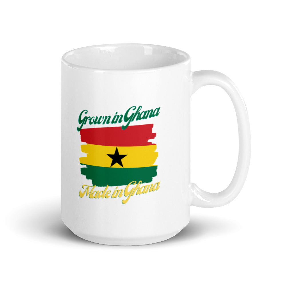 Grown in Ghana Made in Ghana White glossy mug